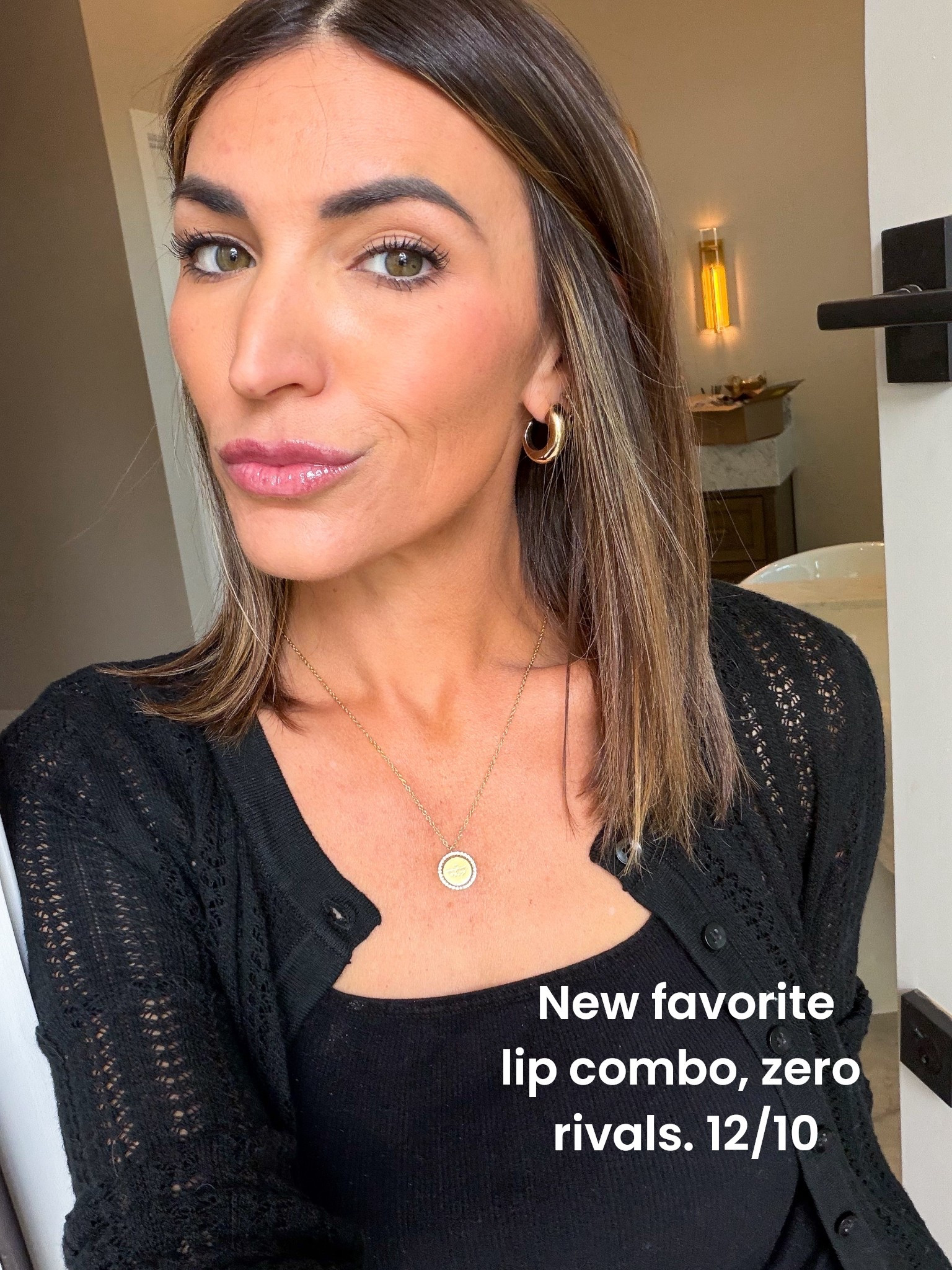 Wearing lip stain shade “Lovely” under the necessaire balm 