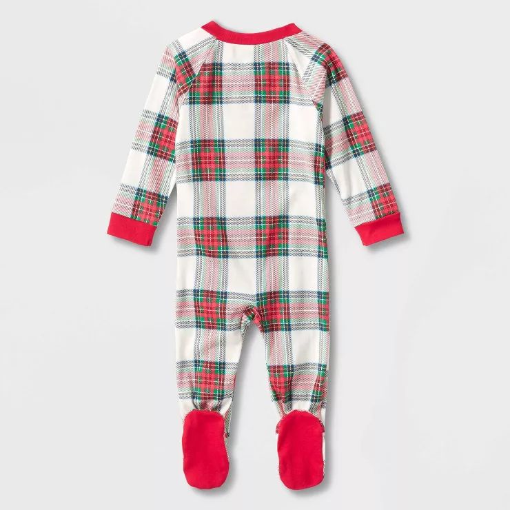 Baby Holiday Tartan Plaid Matching Family Footed Pajama - Wondershop™ Cream | Target