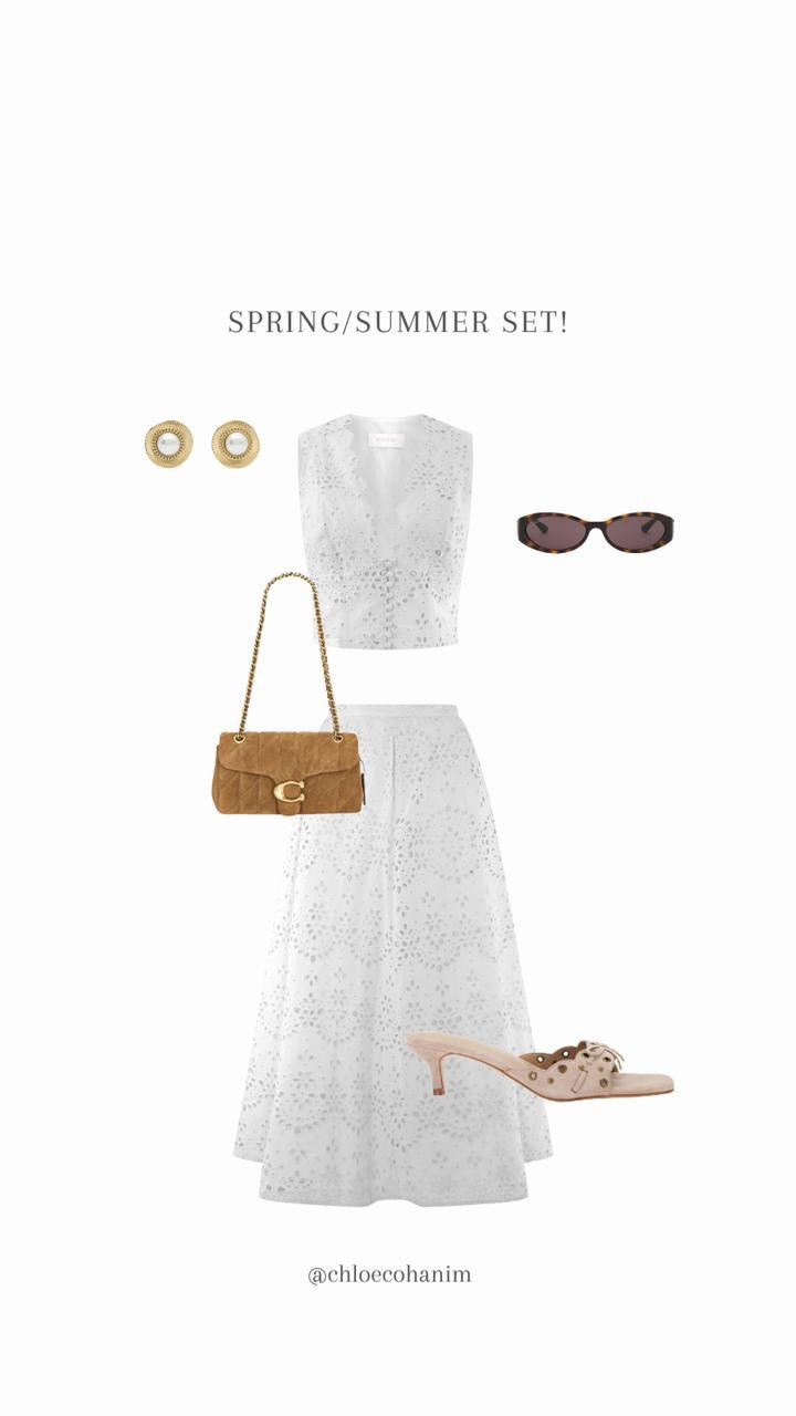 Spring Summer, Vacation Outfit, European Chic, White Eyelet Set, Summer Co-ord, Feminine Fashion, Resort Wear, Elegant Style, Minimalist Look, Effortless Outfit

#LTKStyleTip #LTKSeasonal #LTKShoeCrush