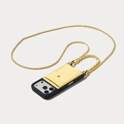 Lily Crossbody Phone Case Set - Butter Yellow Croc/Gold 15 / iPhone Pro Max | Bandolier