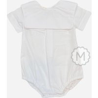 Personalized Boy White With Trim Square Collar Bubble By Rosalina Baby For Infants | Etsy (US)
