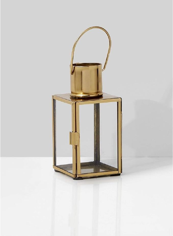 Serene Spaces Living Gold Square Lantern, Measures 5.25 inches Tall, Sold Individually | Amazon (US)