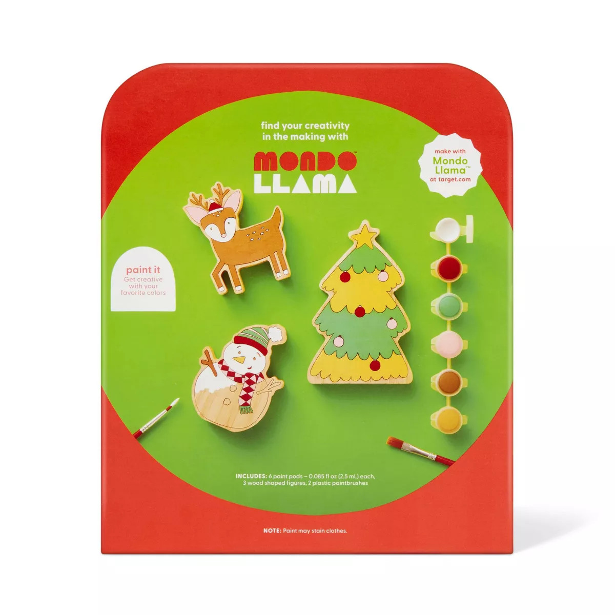 Christmas Craft Paint-Your-Own Wood Holiday Characters Kit - Mondo Llama™ | Target