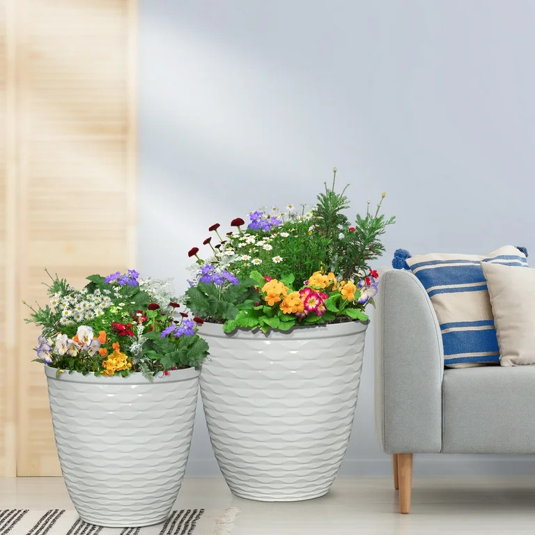 Better Homes & Gardens Caden White Recycled Resin Planter, 12in x 12in x 12in | Walmart (US)