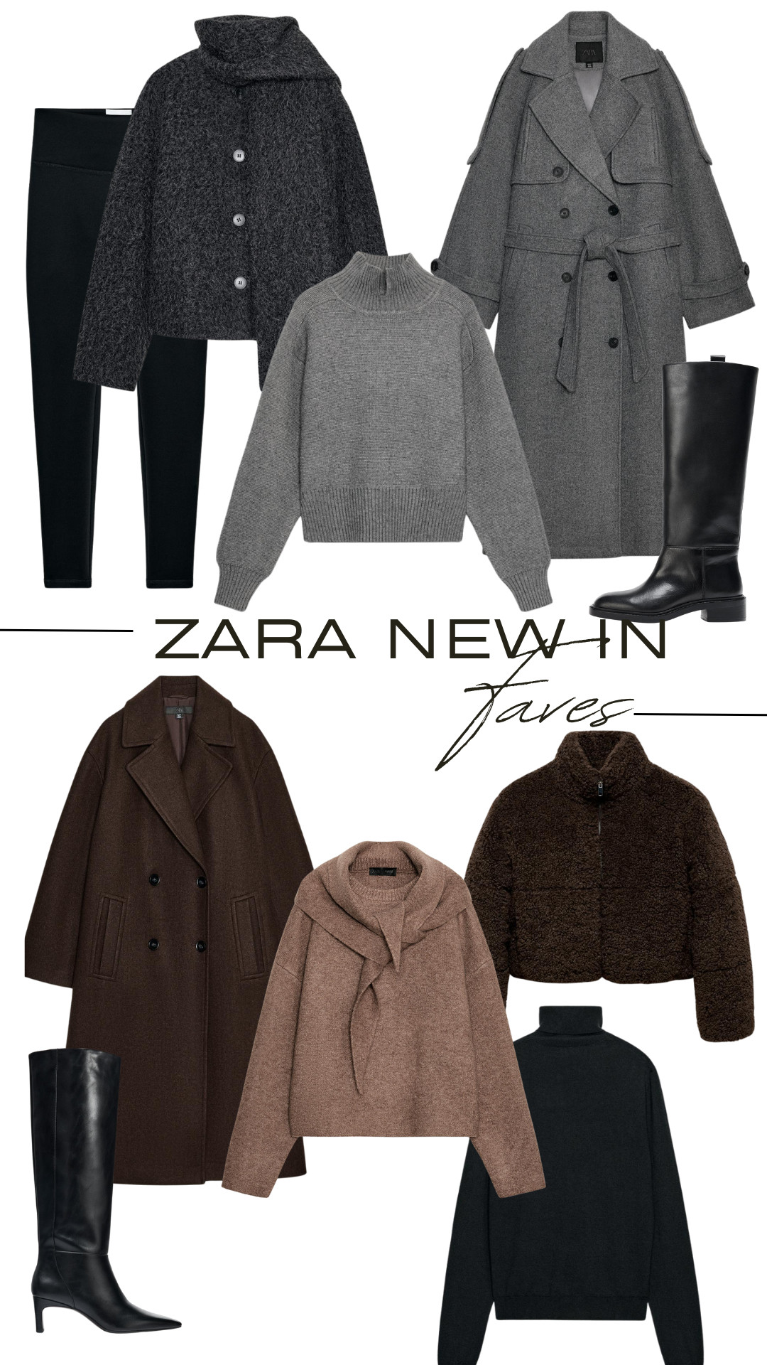Zara New In, Polyamide Leggings, Short Bouclé Coat, Knit Jumper with Scarf, Knit Jumper with Collar, Double-Breasted Coat, Wool High Neck Jumper, Fleece Anorak, Kitten Heel Boots, Soft Oversized Coat 

 #LTKuk #LTKautumn #LTKstyletip