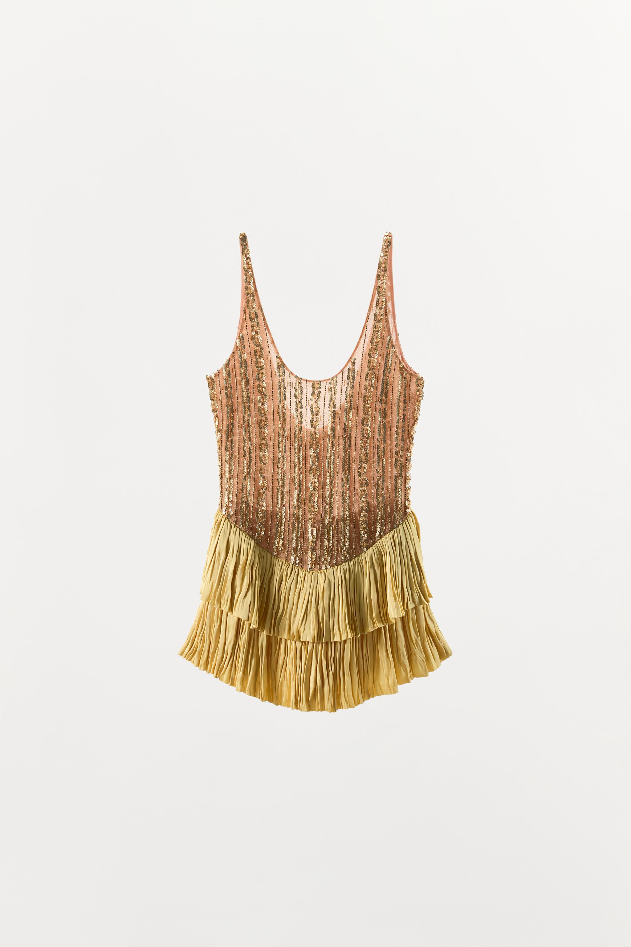 LIMITED EDITION COMBINED BEADED RUFFLE BODYSUIT | Zara US