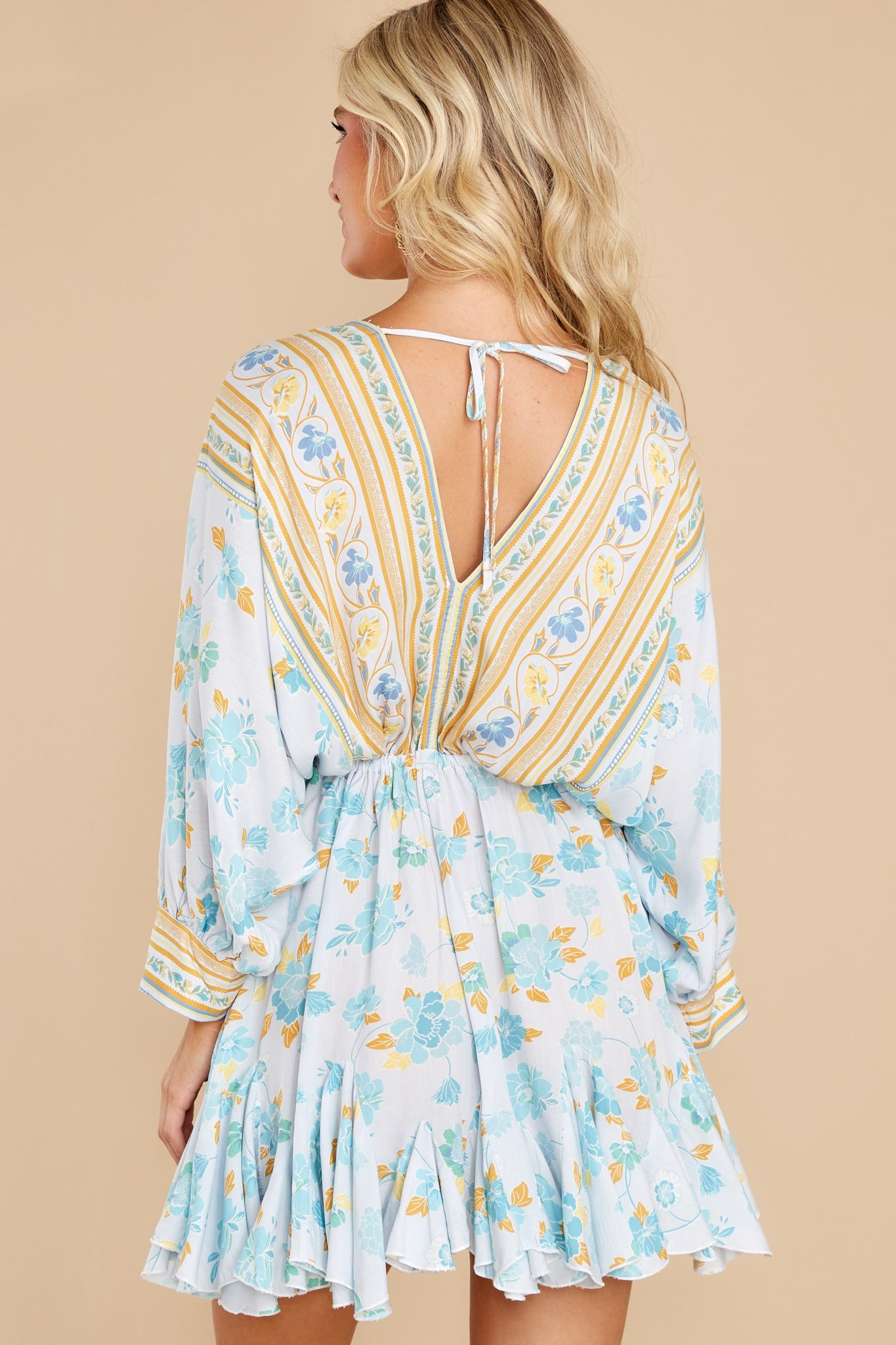 New Avenues Light Blue Multi Floral Dress | Red Dress 