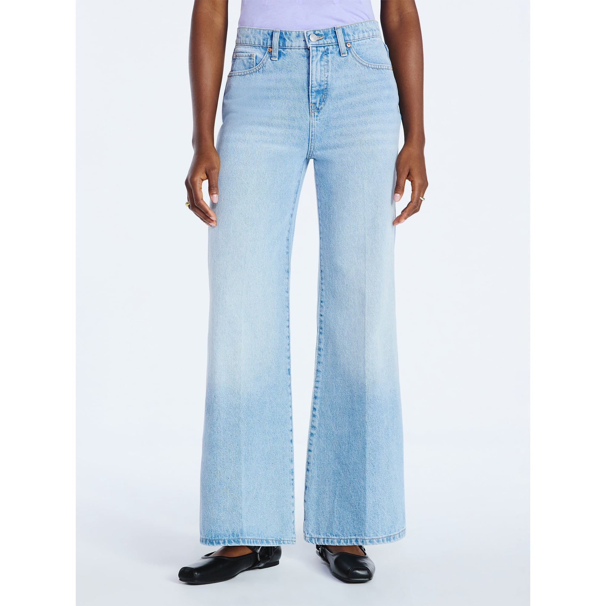 Scoop Women's and Women's Plus Slouchy Flare Relaxed Fit Jeans, 30" Inseam, Sizes 0-26W | Walmart (US)