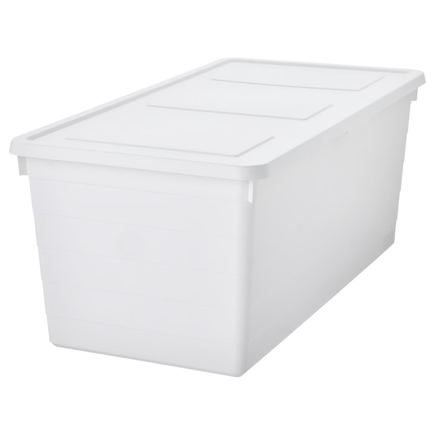 SOCKERBIT Storage box with lid, white, 15x30x11 ¾ " | IKEA US