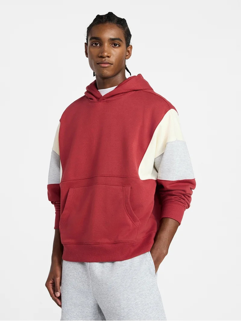 No Boundaries Colorblock Fleece Hoodie, Men's XS-5XL | Walmart (US)