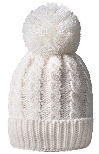 MTR Women's Winter Beanie With Warm Lining - Thick Slouchy Cable Knit Skull Hat Pom Pom Ski Cap In 7 | Amazon (US)