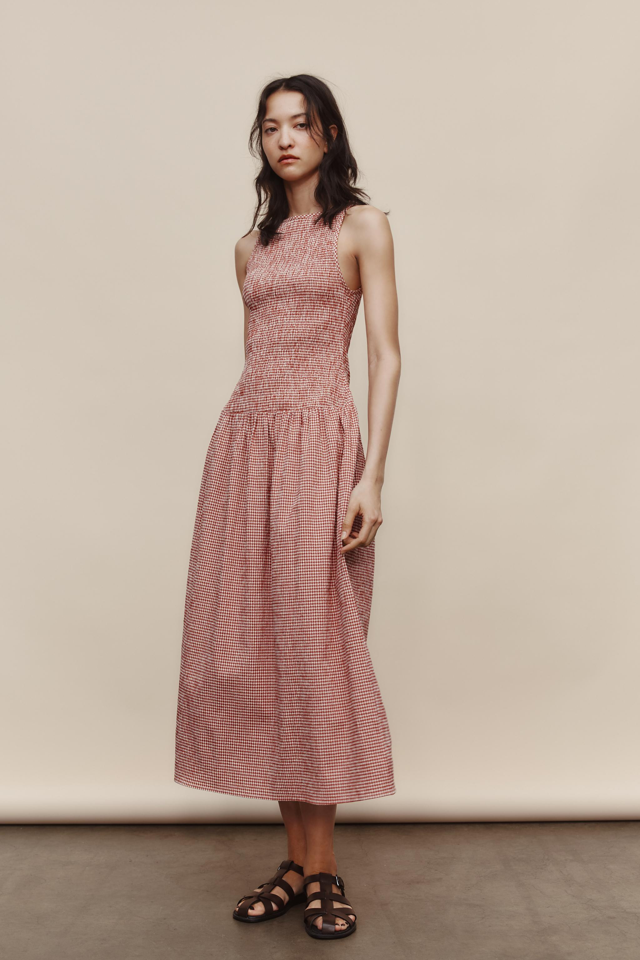 GINGHAM MIDI DRESS | Zara US