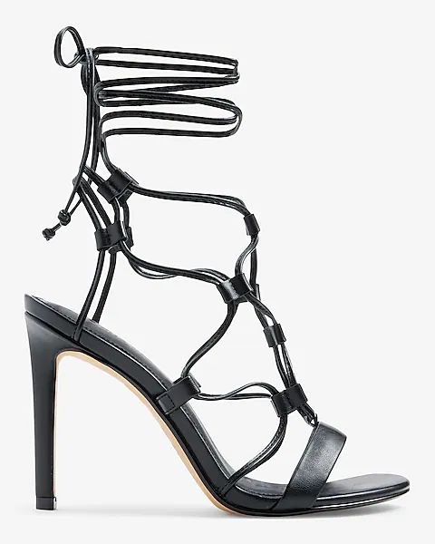 Tie-Up Gladiator Heeled Sandals | Express