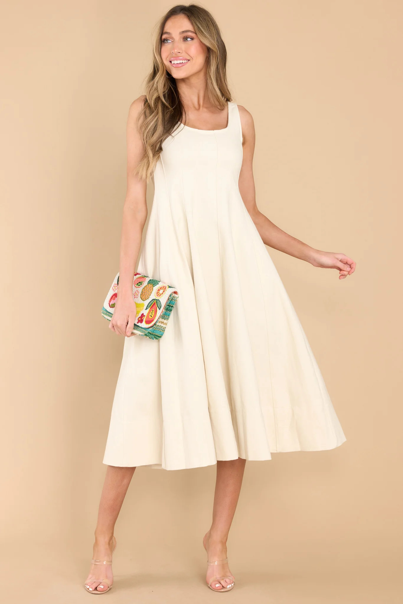 Nice To See You Ivory Midi Dress | Red Dress 