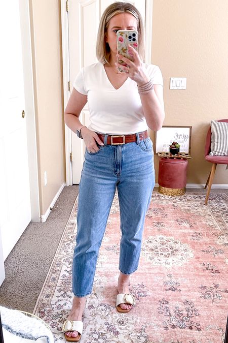 Spring outfit idea. The t-shirt is very nice and so soft, it’s slim fit with a long length and double layered. Wearing Xs. Jeans are my favorite from Abercrombie in 2S. 




target finds, target style, target fashion, target circle week, white leg jeans, white t-shirt, #jeans #sandals



#LTKstyletip #LTKover40 #LTKSeasonal #LTKshoecrush #LTKfindsunder50 #LTKsalealert