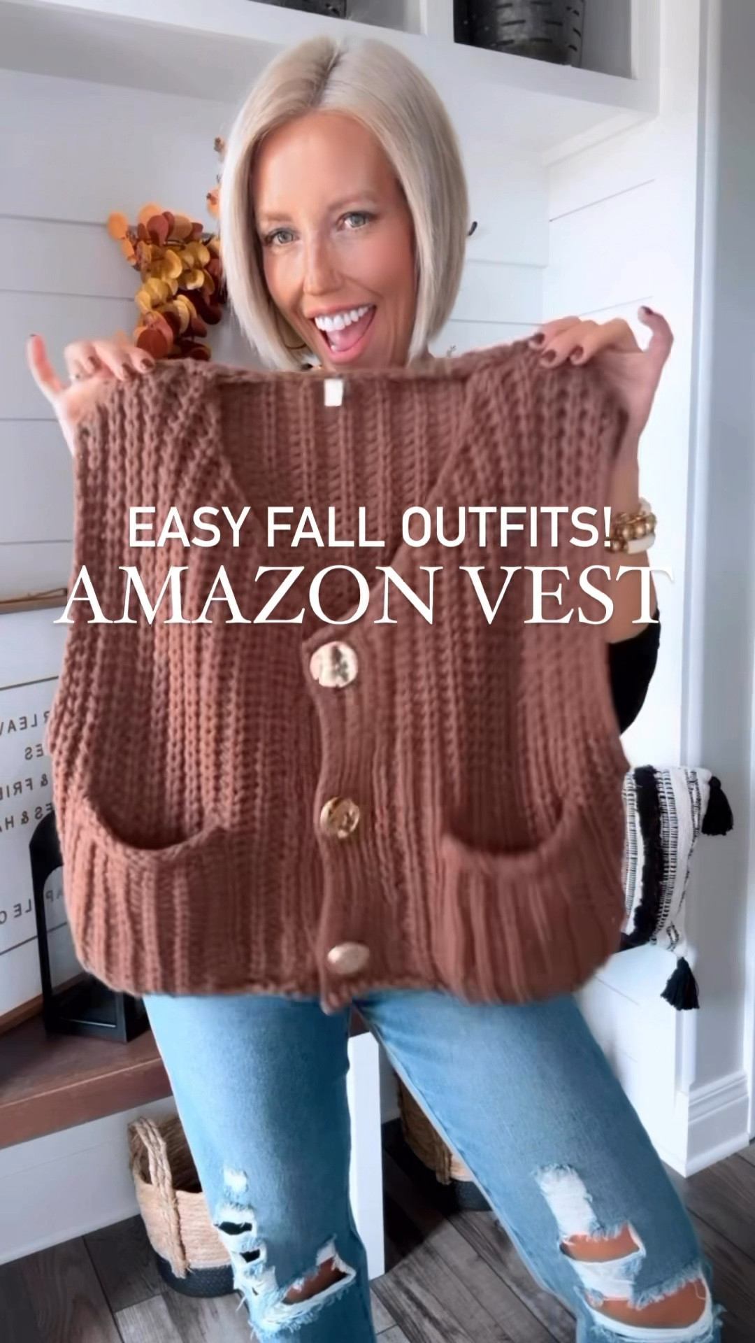 I’m sure you’ve seen this chunky knit vest by now so I wanted to show you several ways I’ll be wearing it this fall!! Which is your fav?!?
⬇️⬇️⬇️
Vest size medium (small would have been fine)
Jeans TTS size 4
Lace top size small
Black tee size medium 
Flats and sneakers TTS
Heels sized up 1/2 size 

#LTKFindsUnder50 #LTKVideo #LTKStyleTip