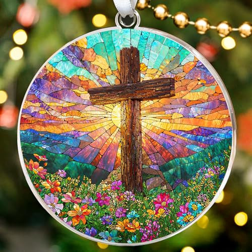 HEXMOZ Cross Ornaments for Christmas Tree - Christian Ornament, Religious Christmas Ornaments 2025 - Christian Religious Gifts for Women, Men, Church - Cross Hang Acrylic Ornament Home Decoration | Amazon (US)