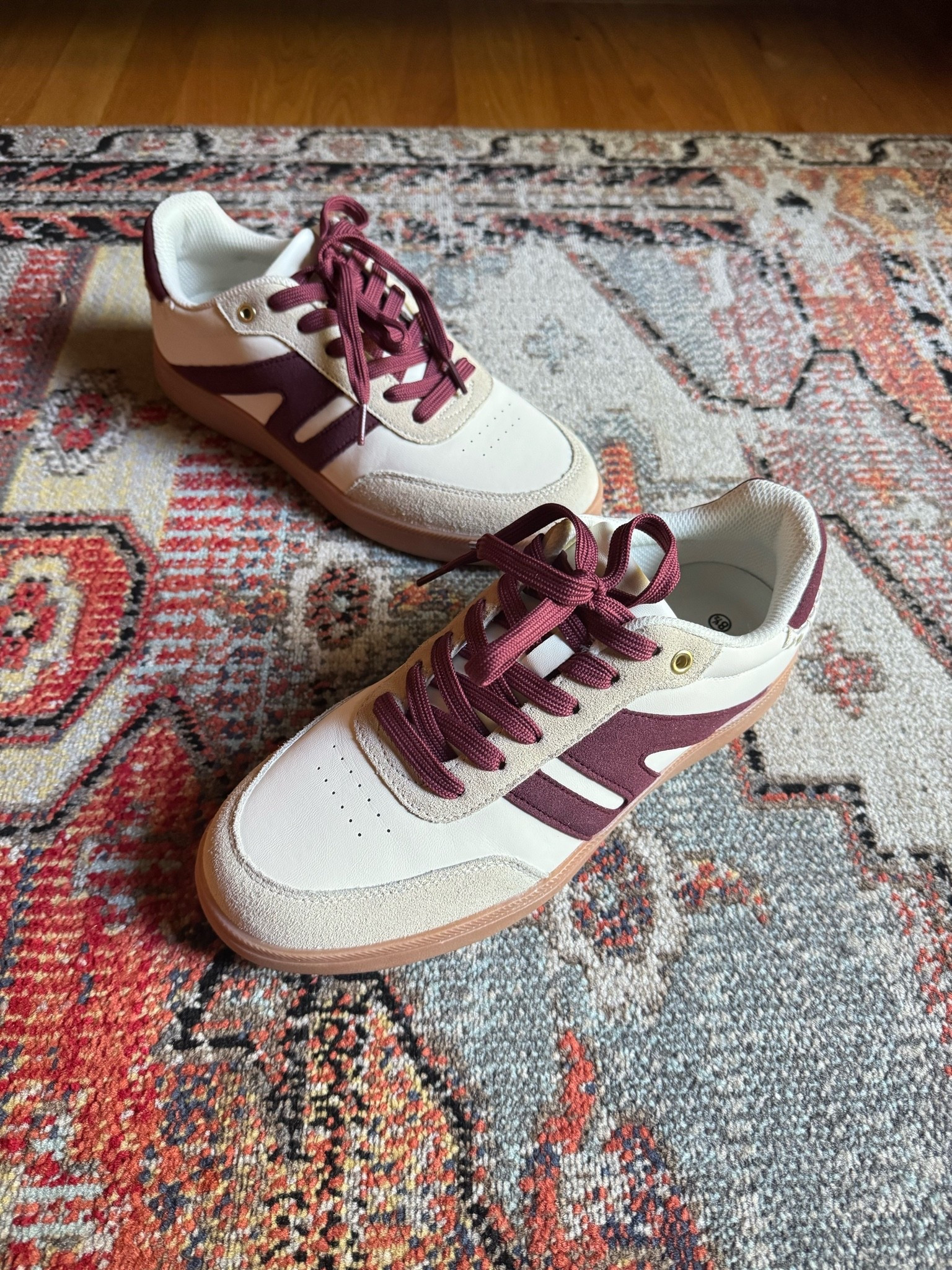 Been loving these new sneakers for fall - trendy maroon color, comfy and under $40

Fit is true to size! Got my normal sneaker size.

#LTKSeasonal
