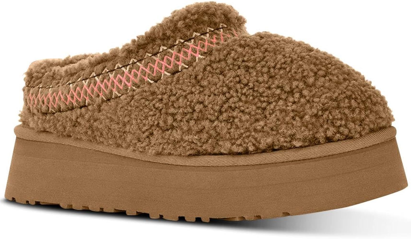 chwellic Women's Platform Slippers Mini Boots Braid Slippers with Plush Fleece Lining Fuzzy Slippers | Amazon (US)