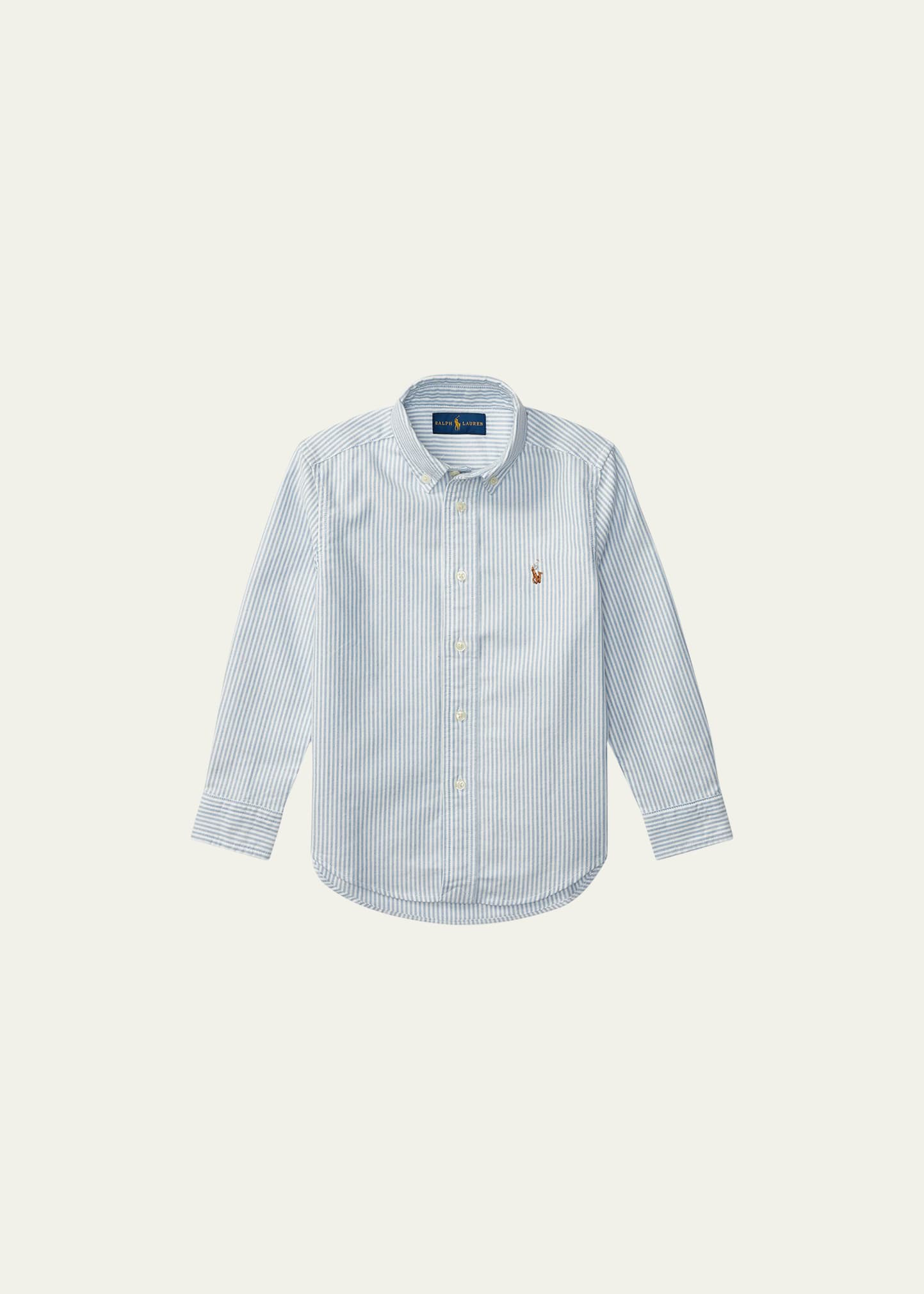 Ralph Lauren Childrenswear Boy's Cotton Oxford Stripe Sport Shirt, Size 2-7 | Bergdorf Goodman