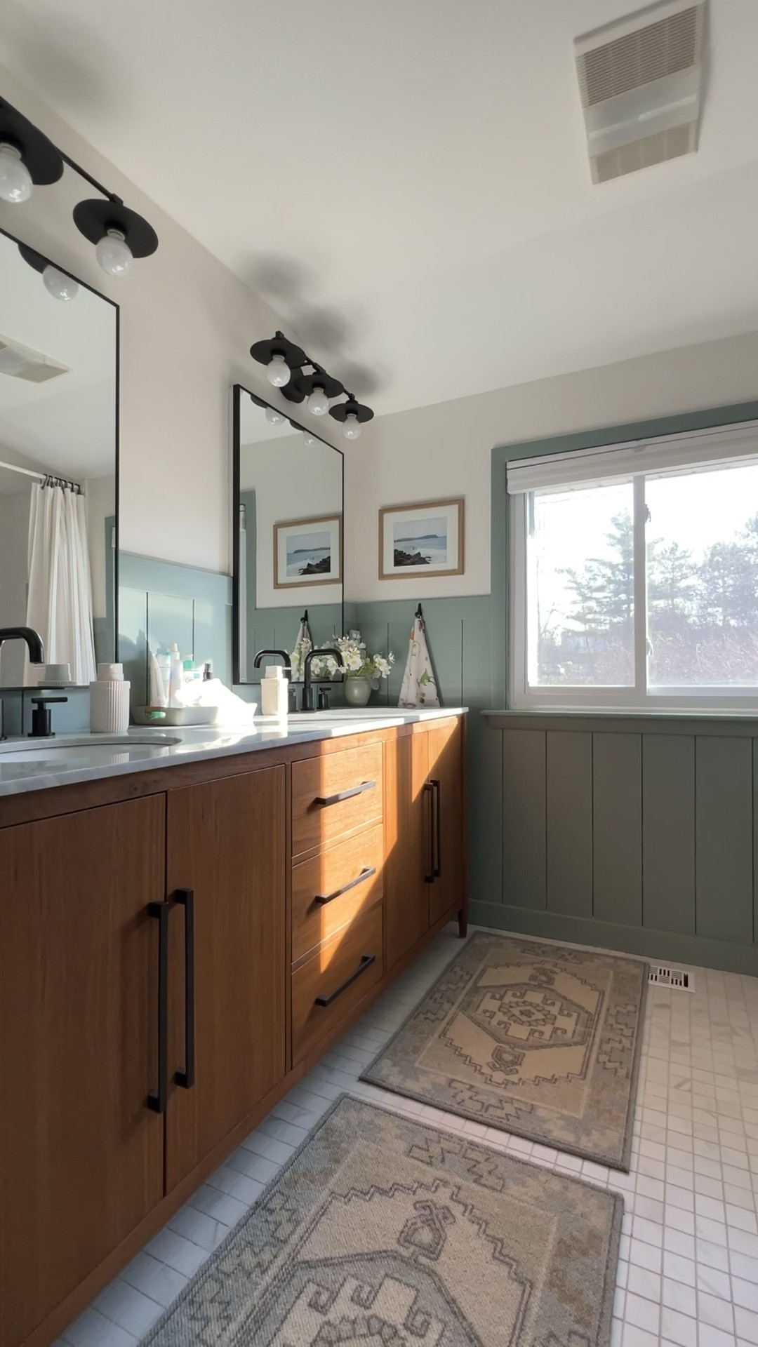Splish Splash 🛁.  The mid century/california casual kids bathroom renovation is finally done. 

Who said kids/guest bathrooms have to be expensive or boring?!  

#LTKhome #LTKfindsunder50