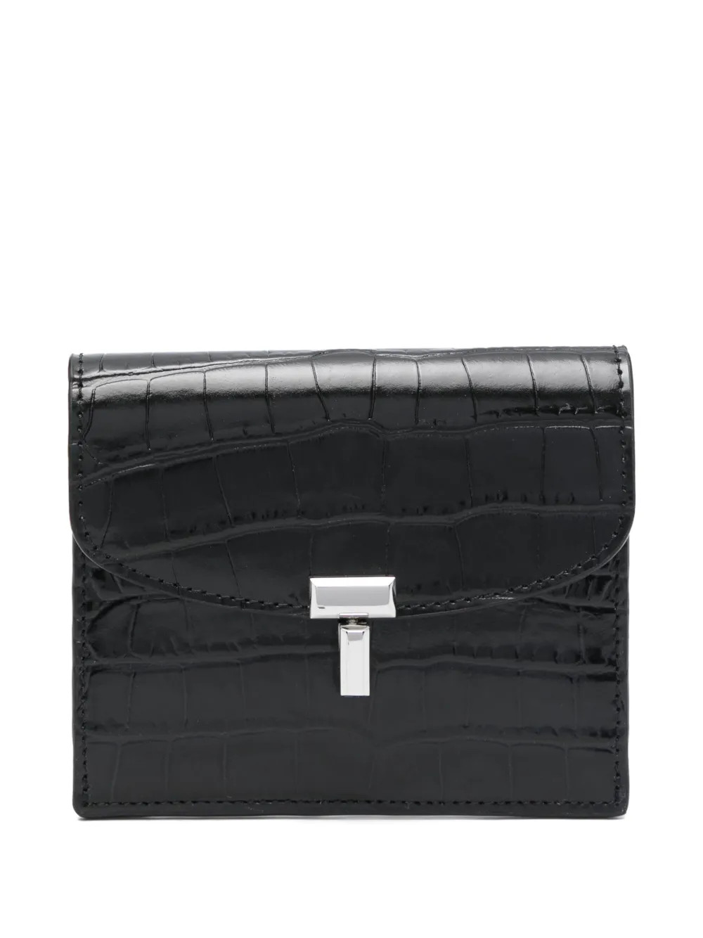TOTEME T-lock Leather Card Holder | Black | FARFETCH | Farfetch Global