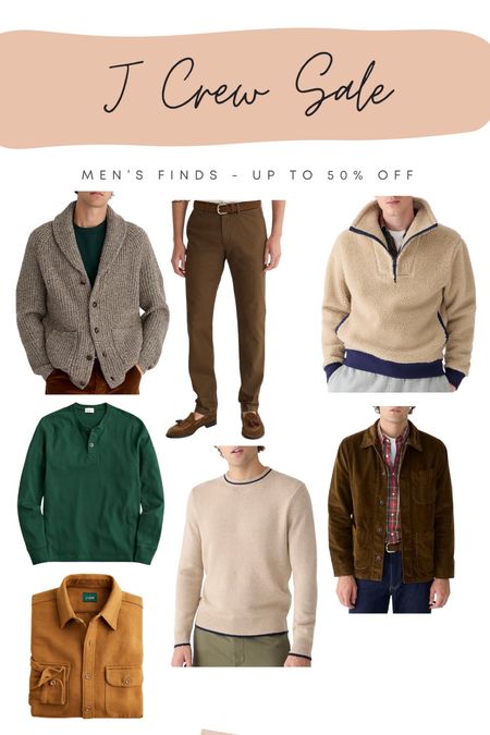J Crew Sale - Men’s finds up to 50% off. 

Chino pants, cardigan sweater, Henley shirt, Sherpa fleece, men’s sweater, corduroy jacket, fall outfits for men

#LTKCyberWeek #LTKmens #LTKsalealert