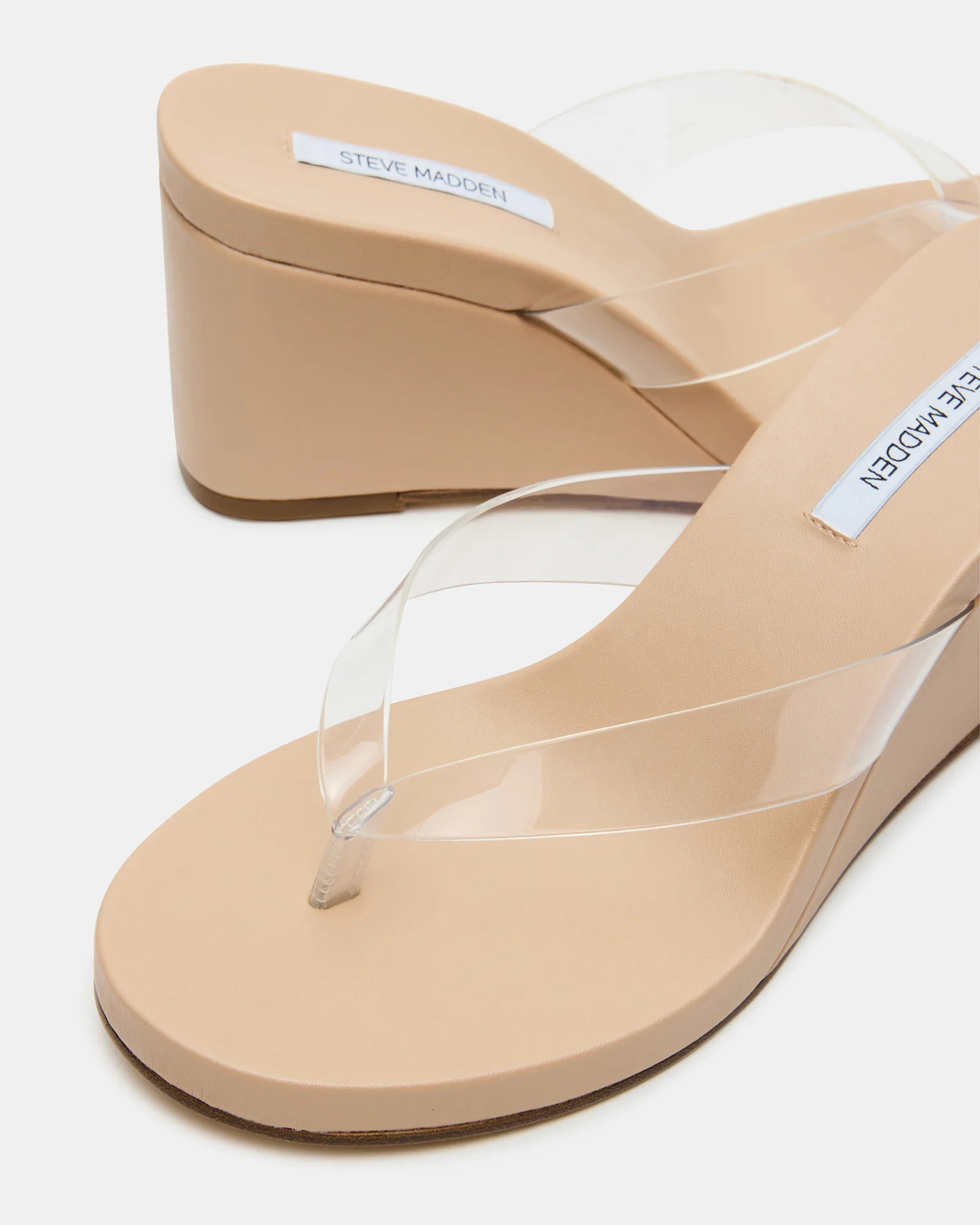PLAYING Clear Thong Wedge Women's Sandal | Steve Madden (US)