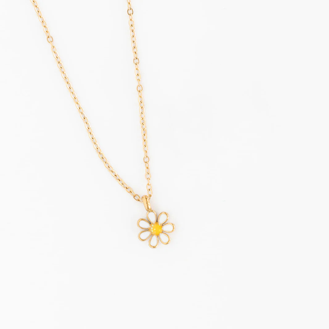 Enamel Daisy Pendant Necklace | Pip Pop Post