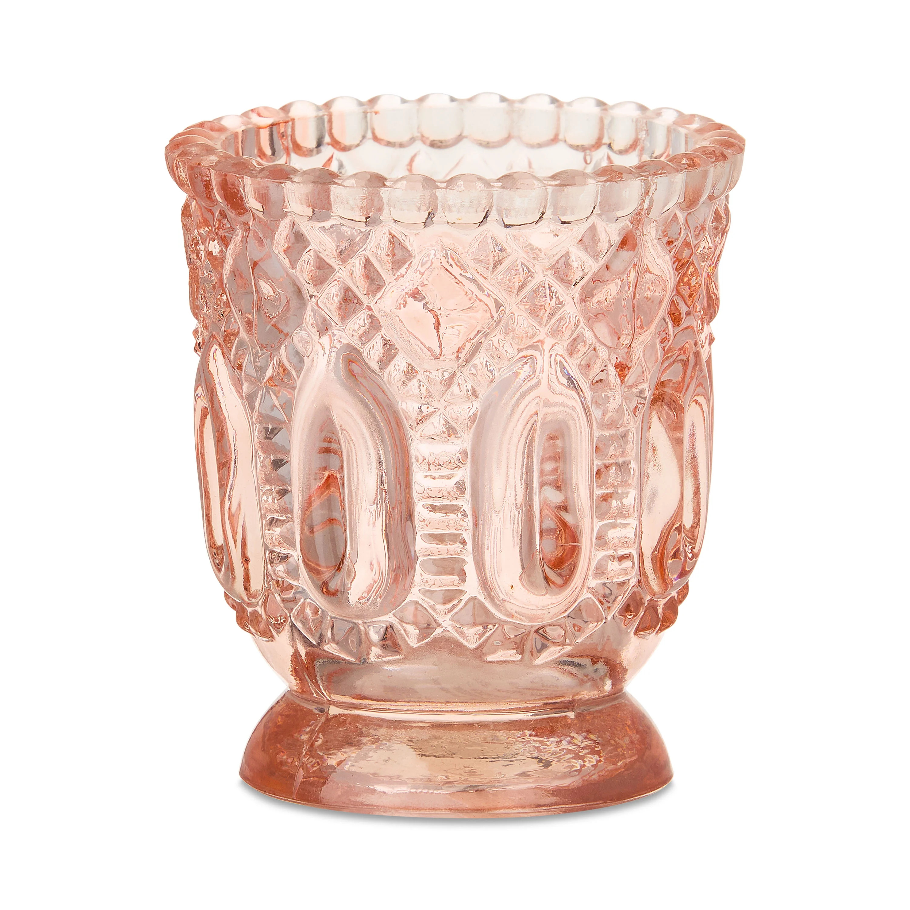 Bridgerton Textured Glass Votive Holders, Textured Glass Tealight Candle Holders, Coral, 2.76 x 2... | Walmart (US)