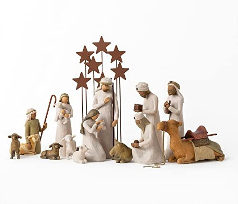 Willow Tree Nativity Starter Figures with The Three Wisemen Plus Metal Stars, 14-Piece Set | Amazon (US)