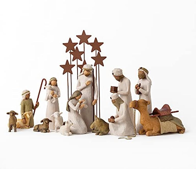 Willow Tree Nativity Starter Figures with The Three Wisemen Plus Metal Stars, 14-Piece Set | Amazon (US)