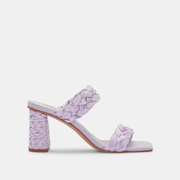 PAILY RAFFIA HEELS IN LILAC RAFFIA | DolceVita.com