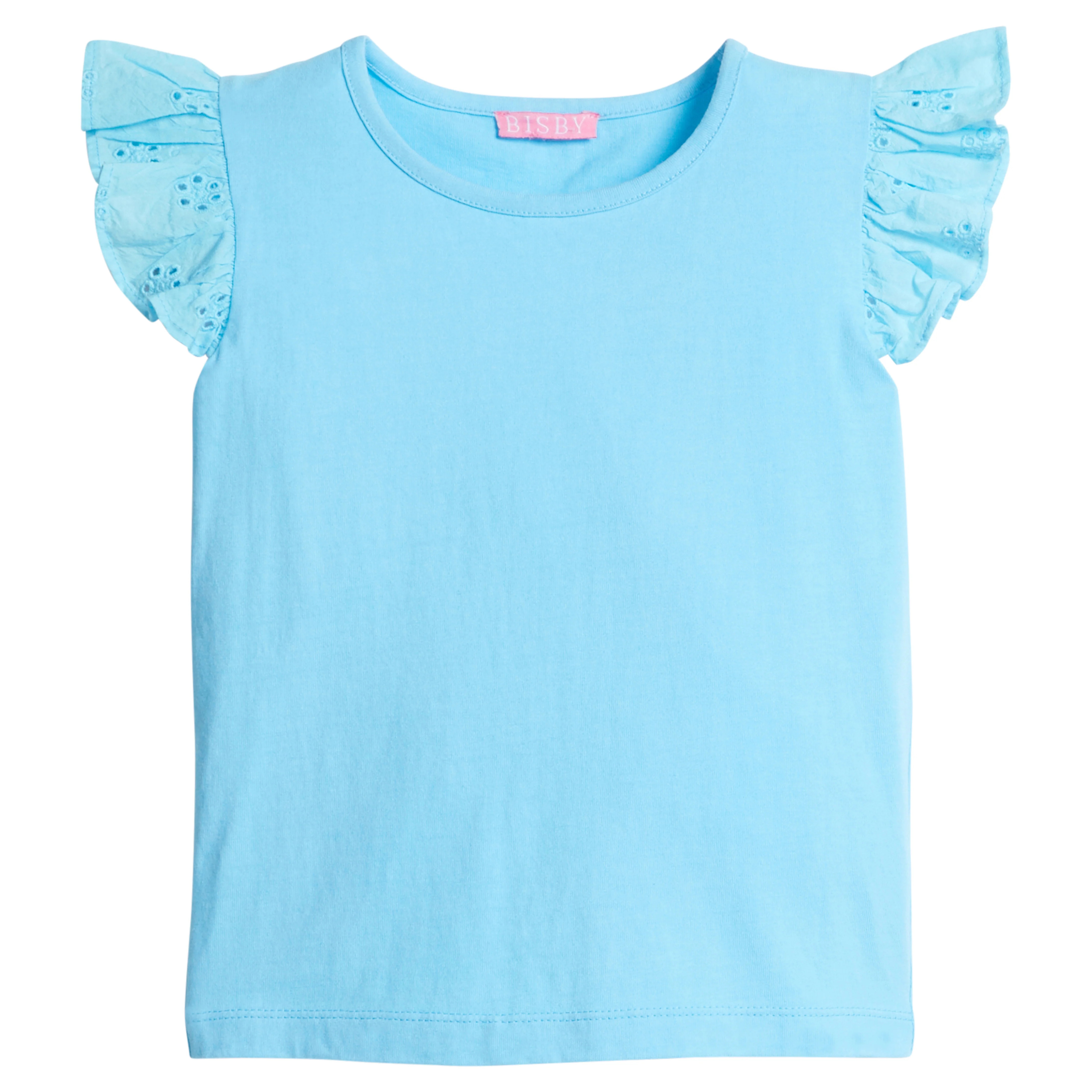 Eyelet Tank - Aqua | BISBY Kids