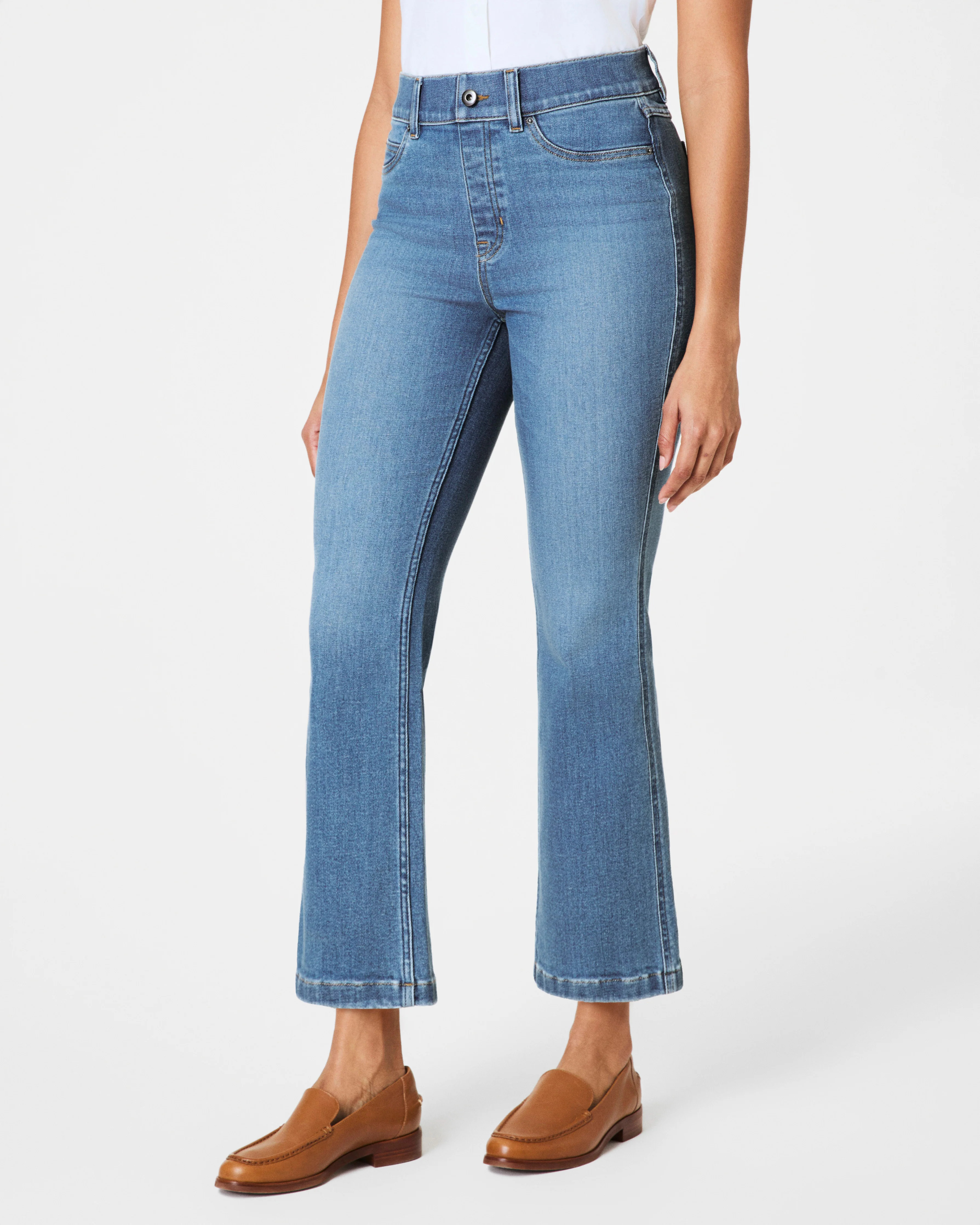 SPANXshape™ EveryWear Kick Flare Jeans, Stonewashed Blue | Spanx