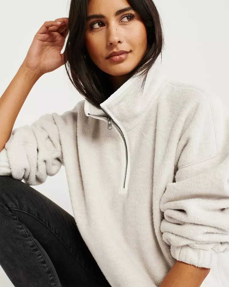 Polar Fleece Half-Zip Sweatshirt | Abercrombie & Fitch US & UK