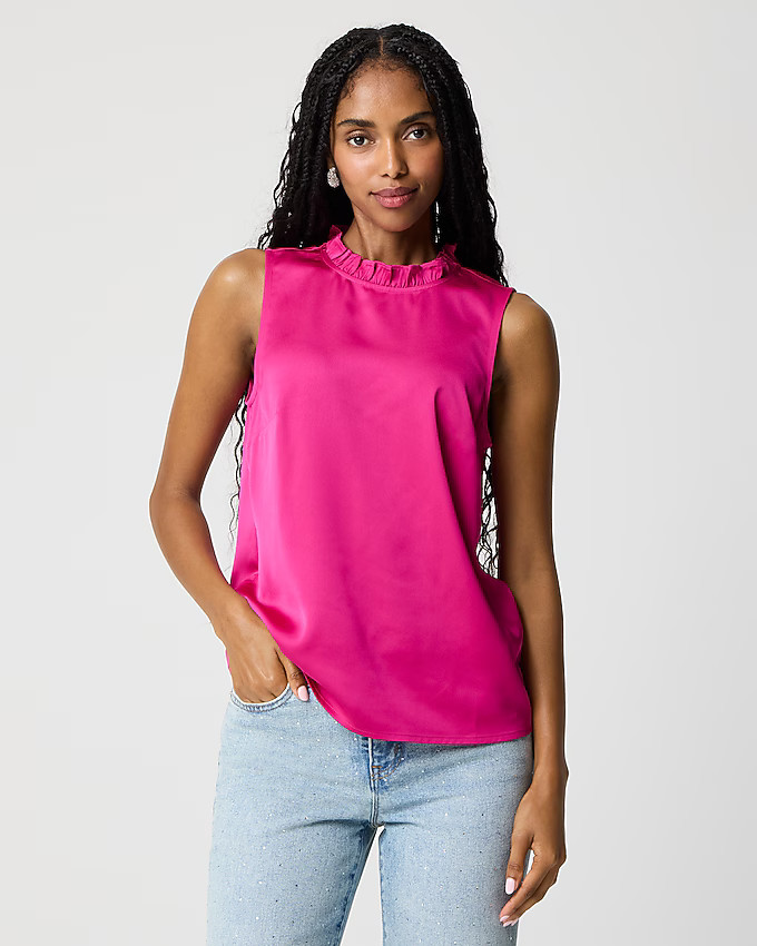 Sleeveless ruffleneck top | J.Crew Factory