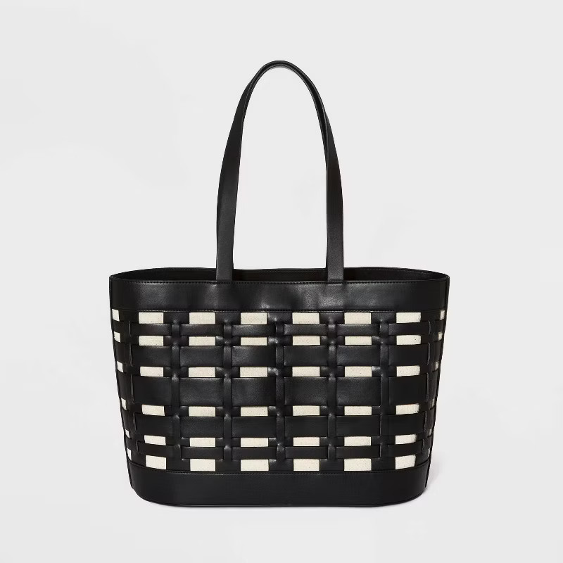 Basket Weave Woven Tote Handbag - A New Day™ | Target