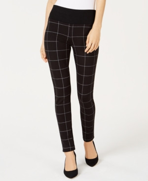 I.n.c. Windowpane-Print Pull-On Pants, Created for Macy's | Macys (US)