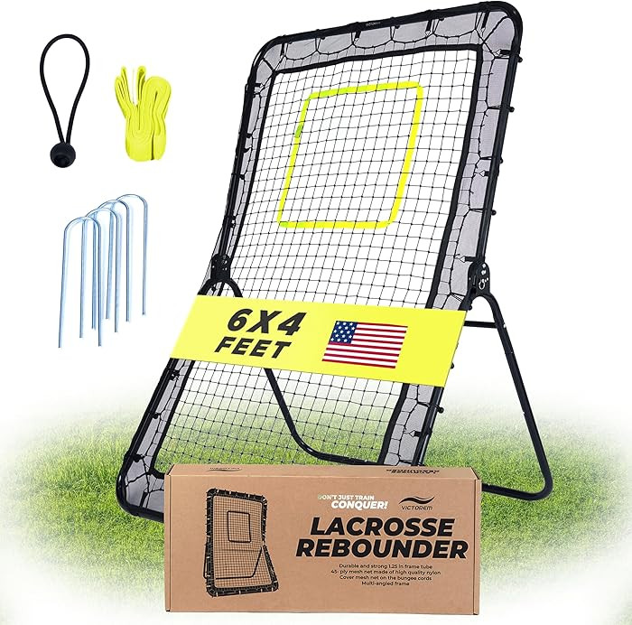 Victorem Lacrosse Rebounder for Backyard - 6x4 Ft. Volleyball Rebounder, Bounce Back Net with 5 R... | Amazon (US)