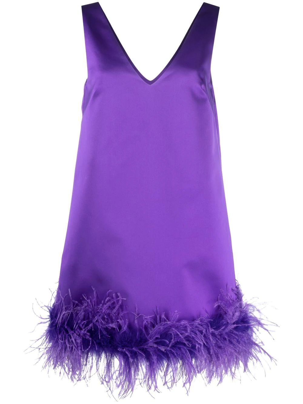 P.A.R.O.S.H. V-neck Feather Dress - Farfetch | Farfetch Global