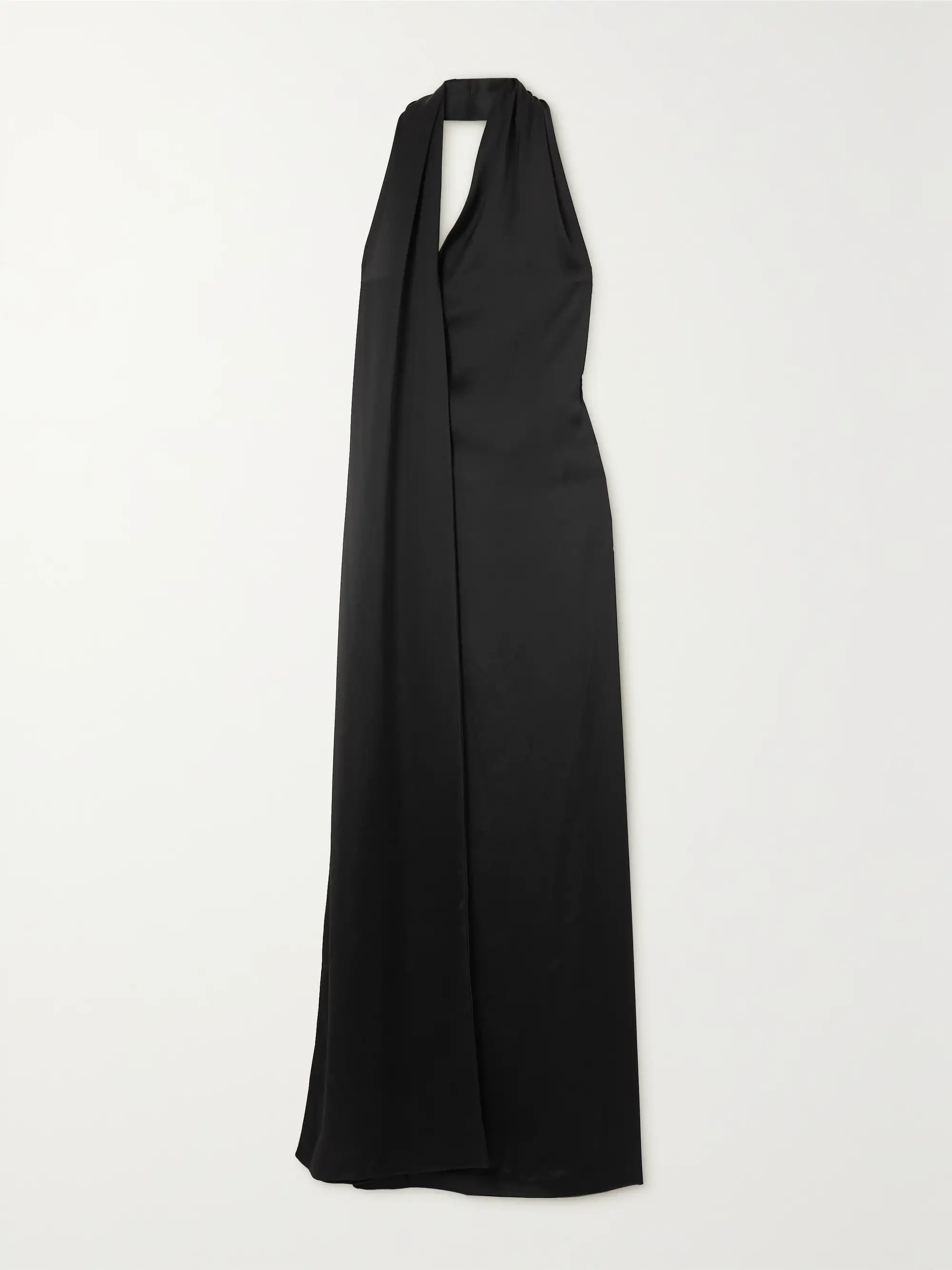 Scarf asymmetric satin halterneck gown | NET-A-PORTER (US)