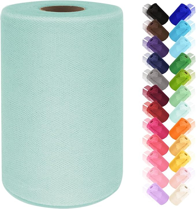 Tulle Fabric Rolls 6 Inch by 100 Yards (300 ft) Tulle Ribbon Netting Spool for Tutu Skirt Wedding... | Amazon (US)