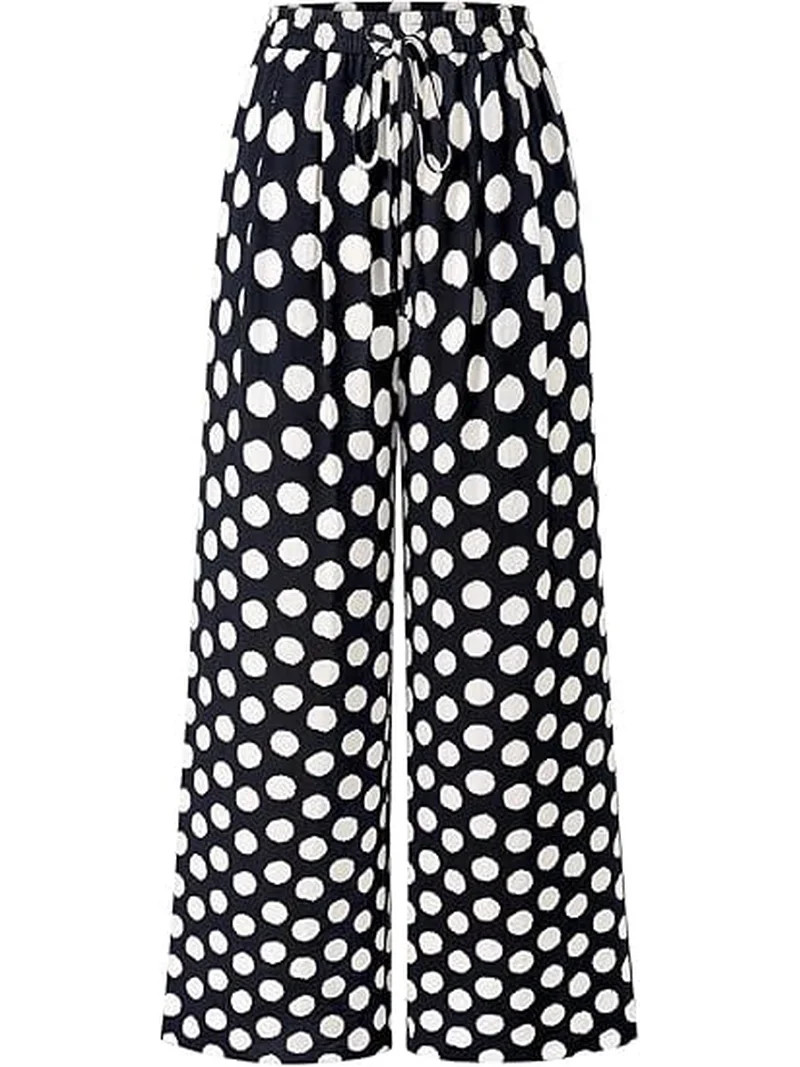 PRETTYGARDEN Womens Pants Elastic Waist Floral Lightweight Pants for Women Casual Wide Leg Pants ... | Walmart (US)