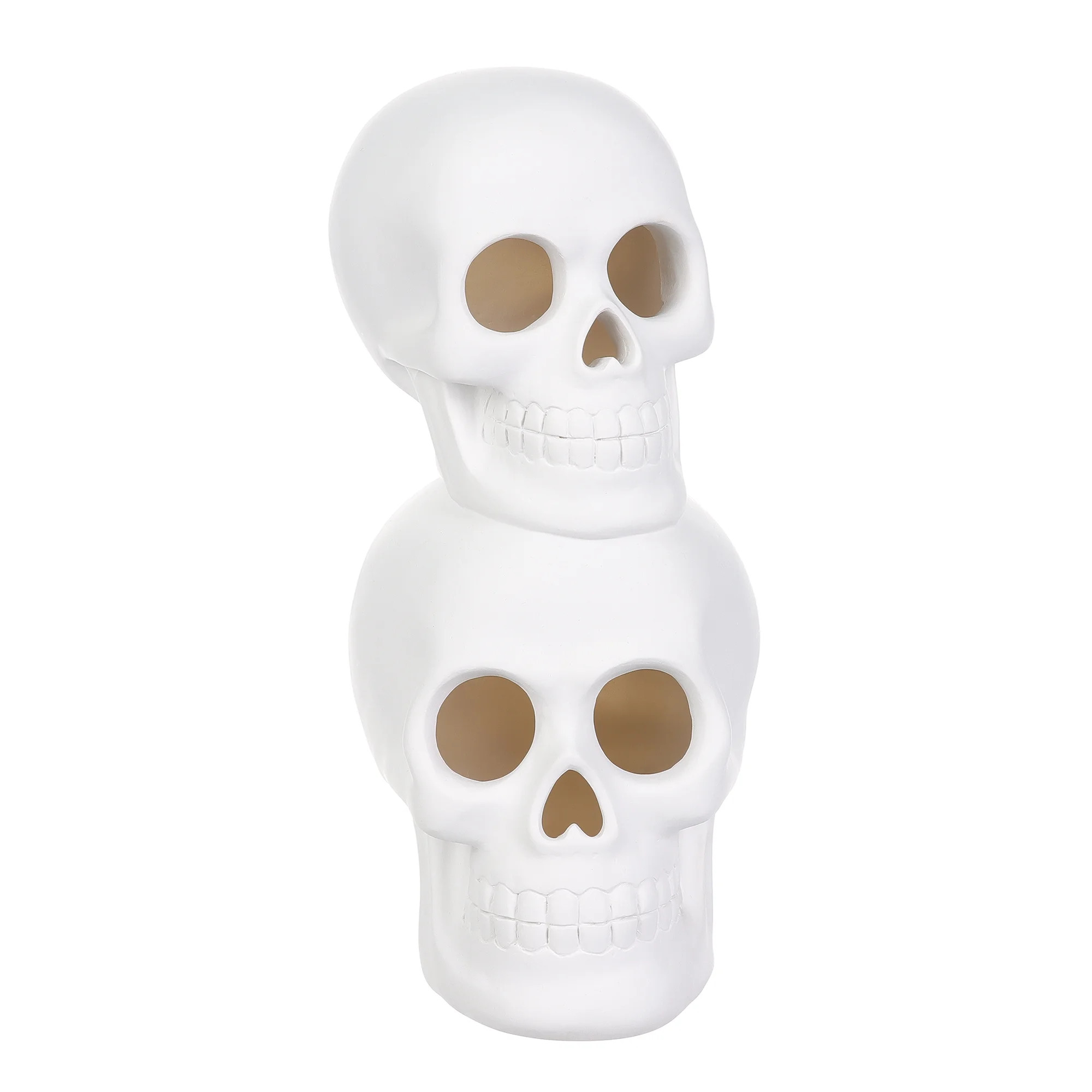 Halloween White Resin LED Stacked Skull Tabletop Decoration,5.25" X 6.7" X 11" H,by Way to Celebr... | Walmart (US)