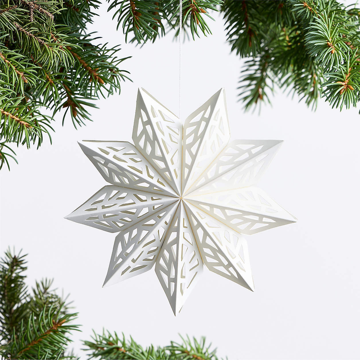 Snow Day Cutout Snowflake Christmas Tree Ornament + Reviews | Crate & Barrel | Crate & Barrel
