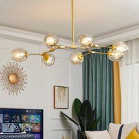 Glass Ball Modern Chandelier - Sputnik Pendant Ceiling Lights Led Lighting Fixtures Bedroom Hanging  | Etsy (US)