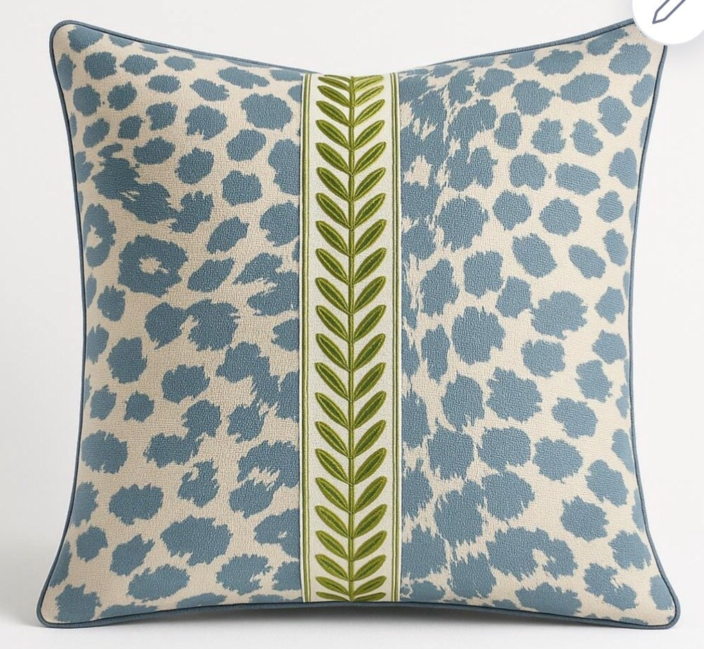 Gorgeous custom made cheetah, blue leopard print pillow from Etsy. Choose your size 

#LTKSaleAlert #LTKSeasonal #LTKHome