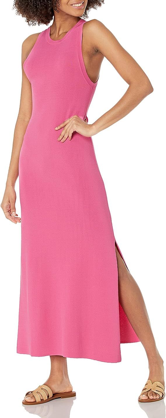 The Drop Women's Gabriela High Neck Cut-In A-Line Side Slit Maxi Sweater Dress | Amazon (US)