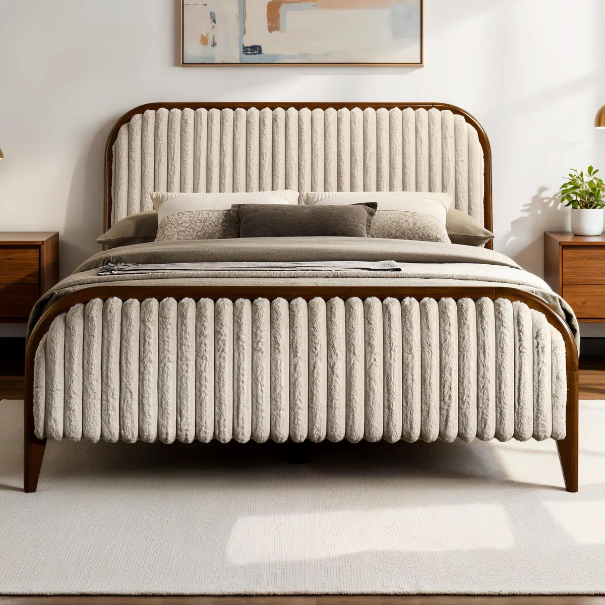 Cossette Daphne Solid Wood Upholstered Platform Bed | Wayfair North America